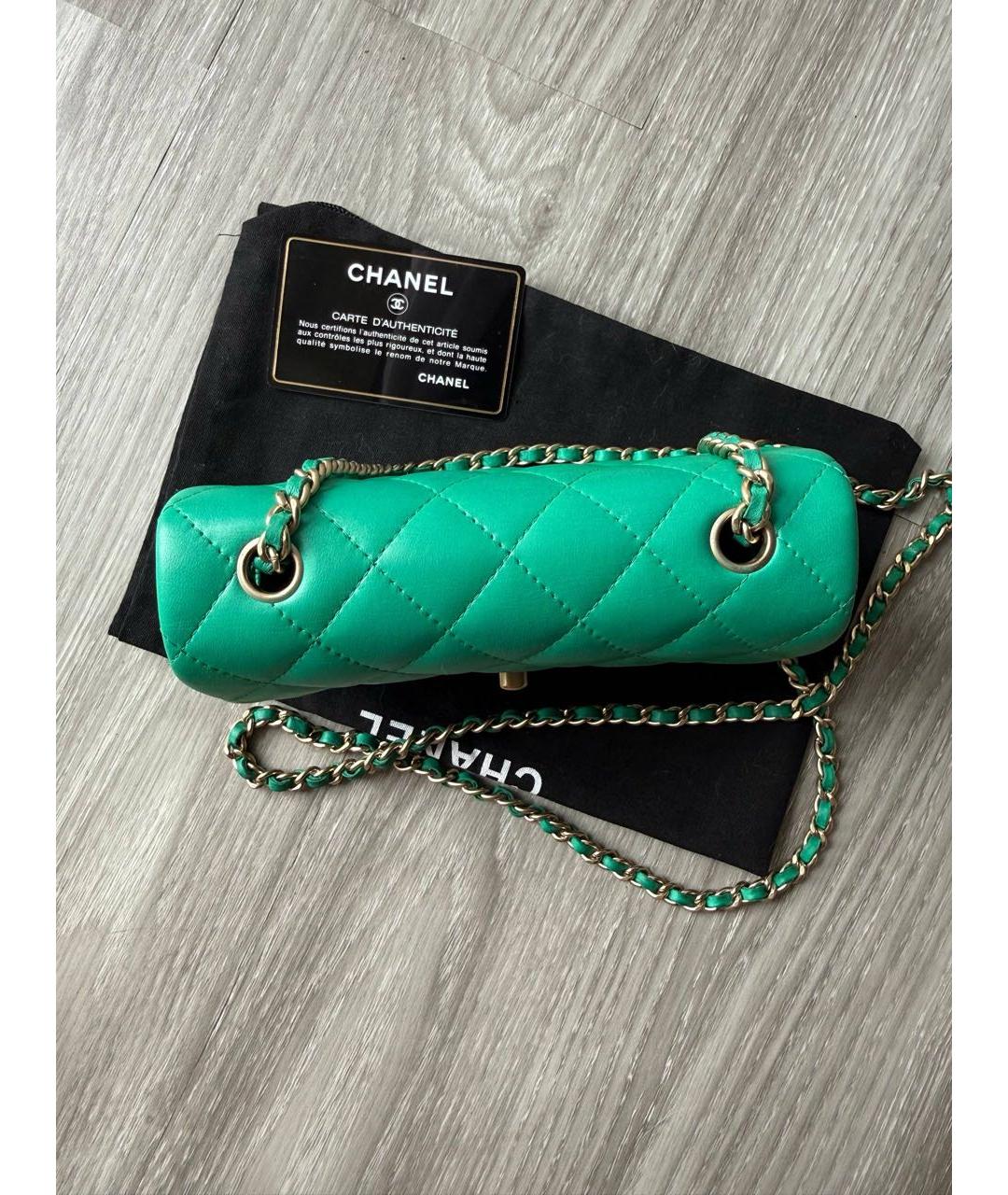 CHANEL Зеленая кожаная сумка через плечо, фото 4