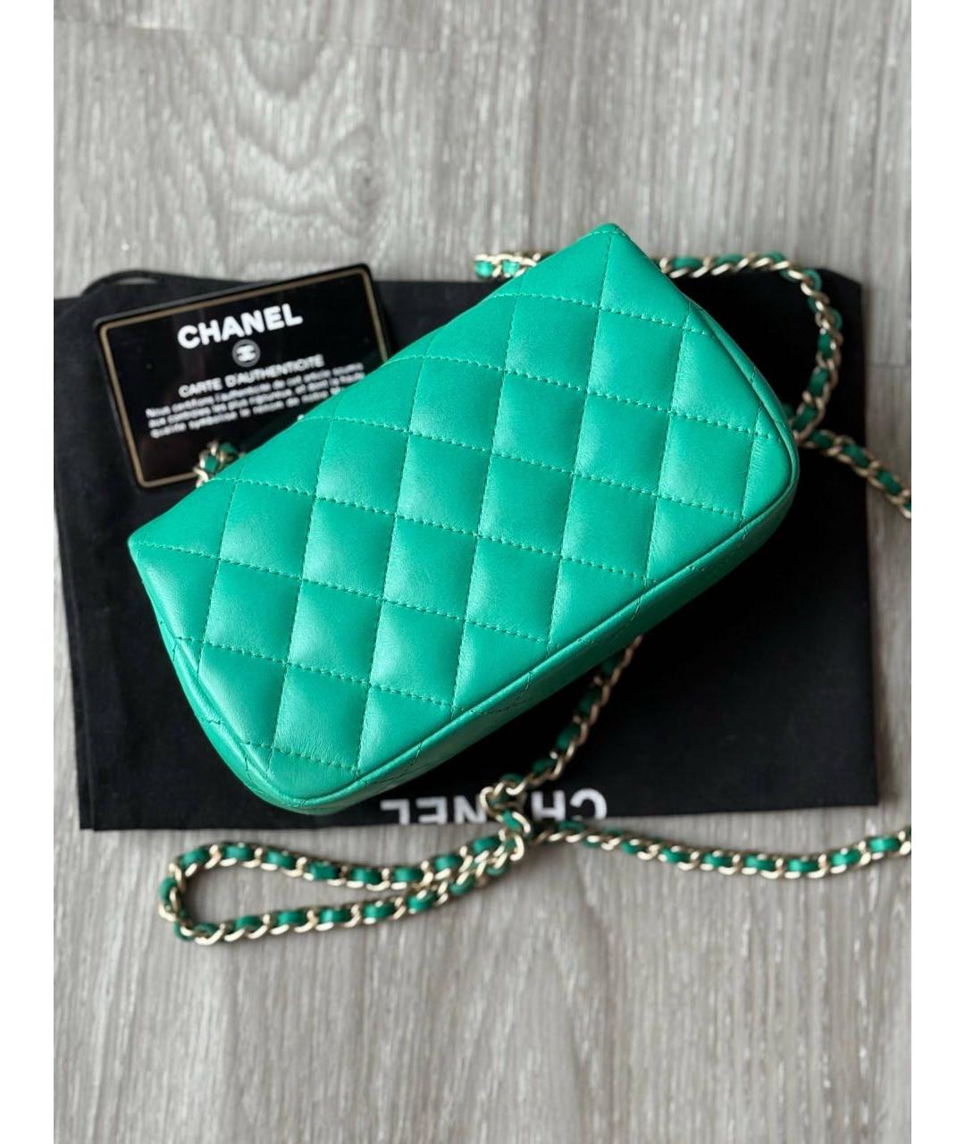 CHANEL Зеленая кожаная сумка через плечо, фото 3