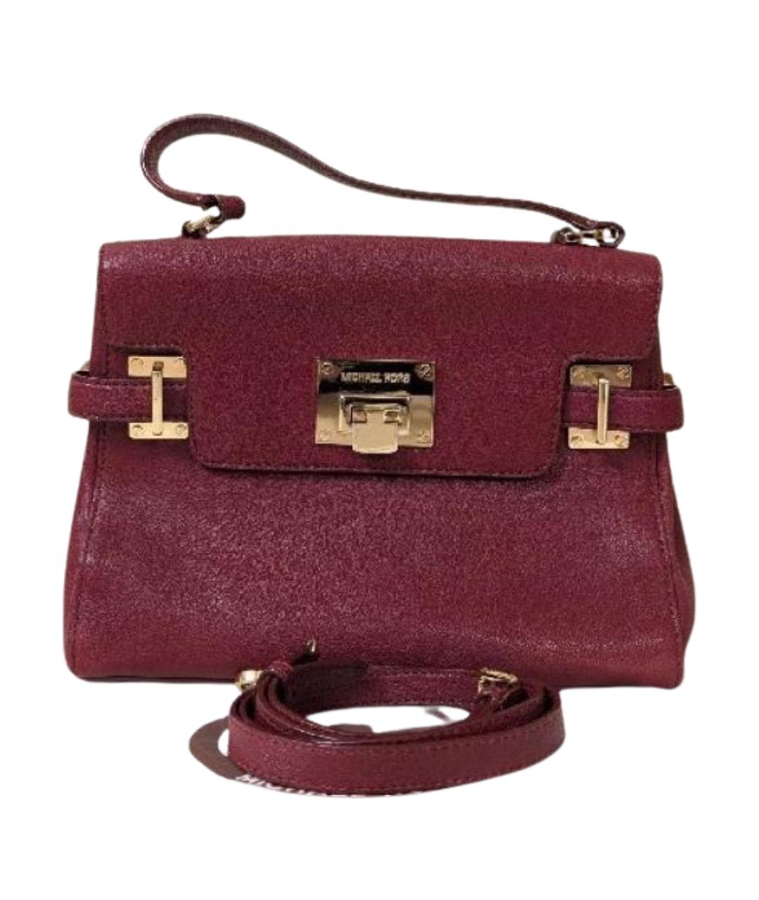 MICHAEL KORS Бордовая кожаная сумка с короткими ручками, фото 1