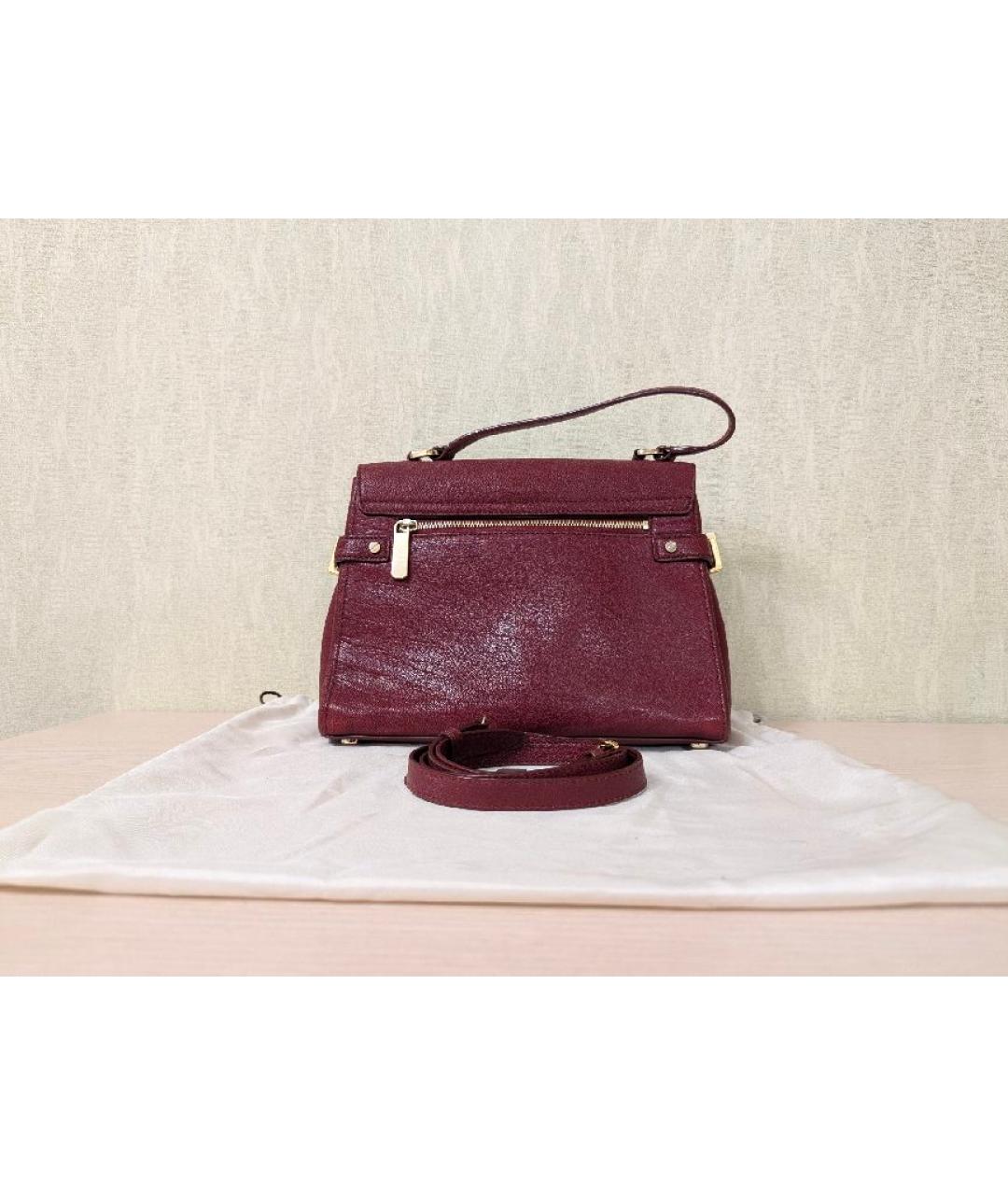 MICHAEL KORS Бордовая кожаная сумка с короткими ручками, фото 2