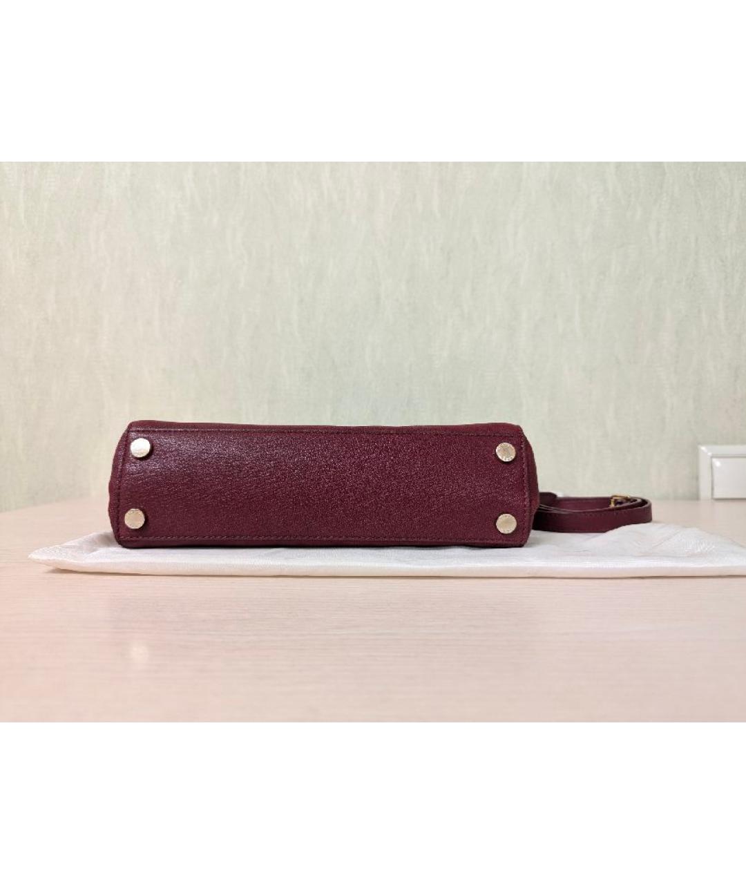 MICHAEL KORS Бордовая кожаная сумка с короткими ручками, фото 5