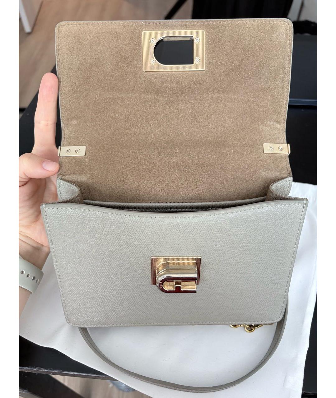 FURLA Бежевая кожаная сумка через плечо, фото 5