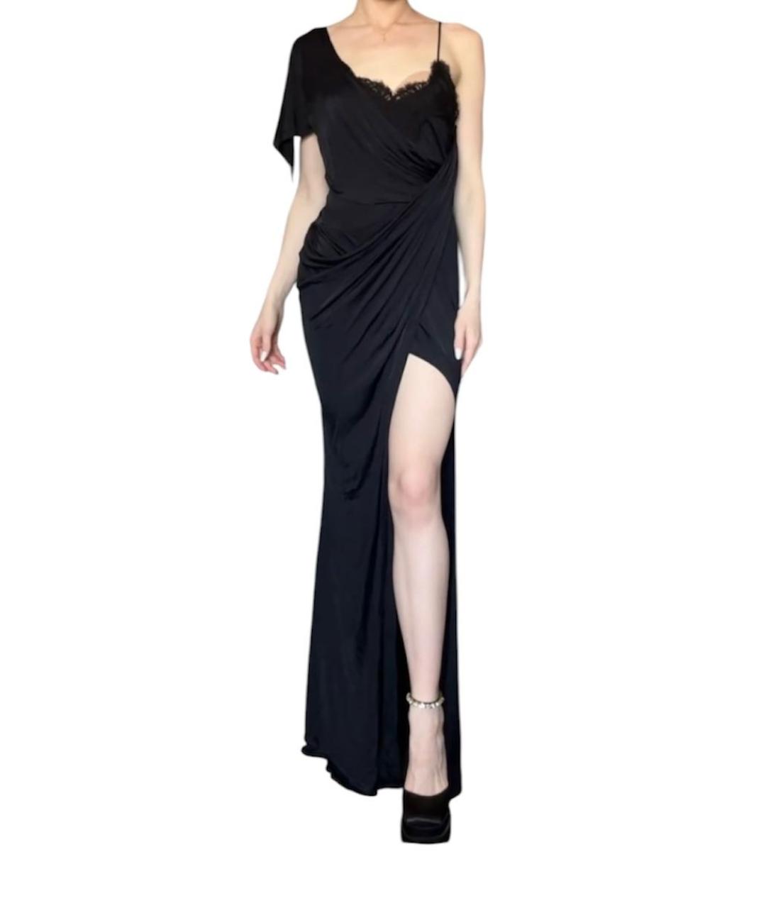 VERSACE COLLECTION Черное вискозное вечернее платье, фото 2