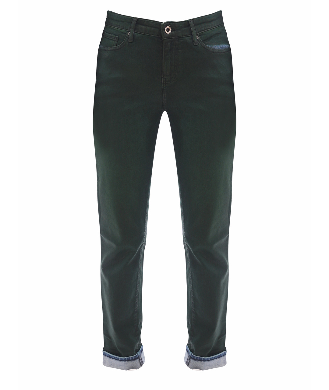 ARMANI EXCHANGE Зеленые хлопко-эластановые прямые джинсы, фото 1