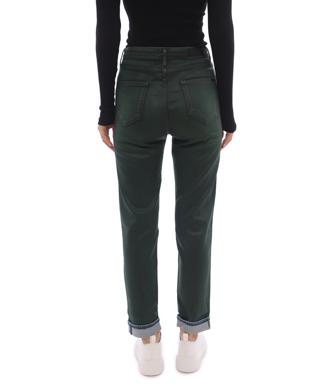 ARMANI EXCHANGE Зеленые хлопко-эластановые прямые джинсы, фото 4