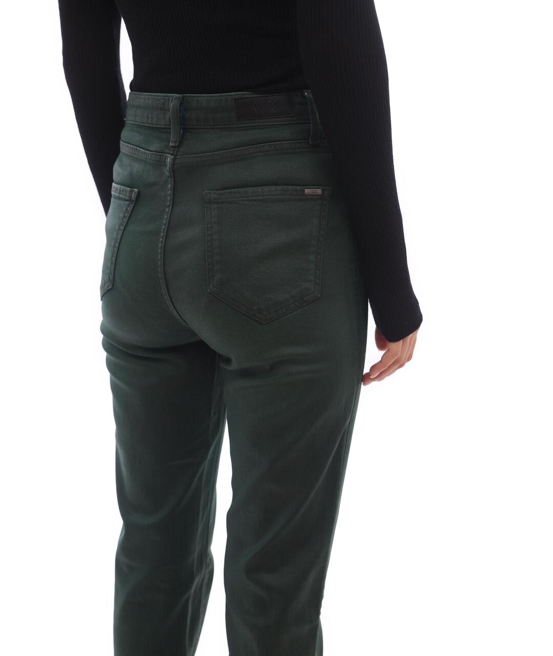 ARMANI EXCHANGE Зеленые хлопко-эластановые прямые джинсы, фото 7