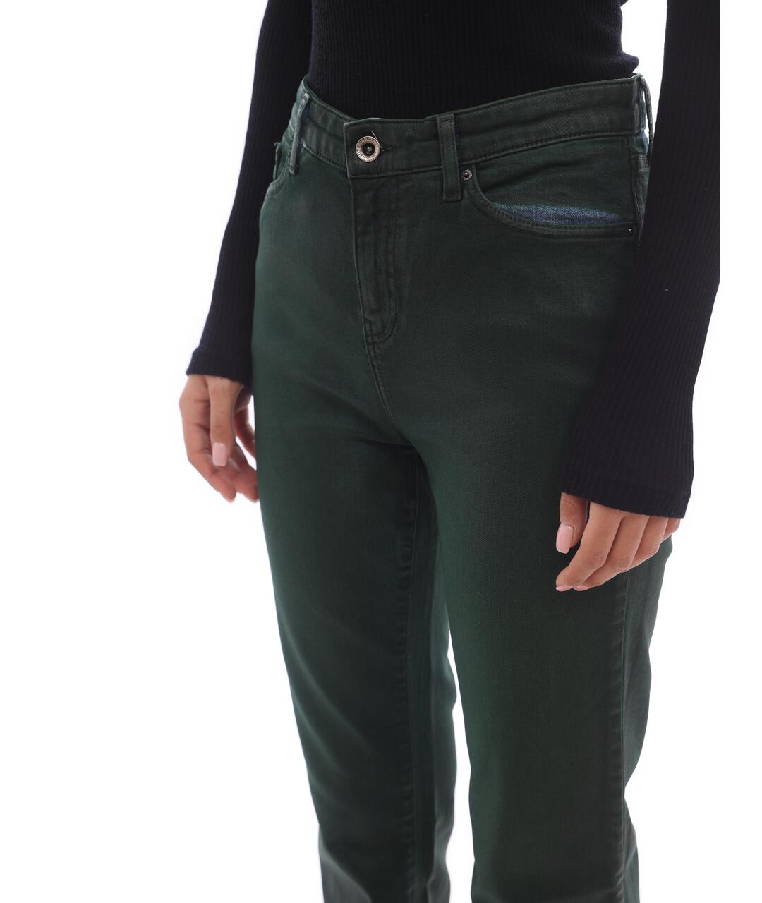 ARMANI EXCHANGE Зеленые хлопко-эластановые прямые джинсы, фото 6