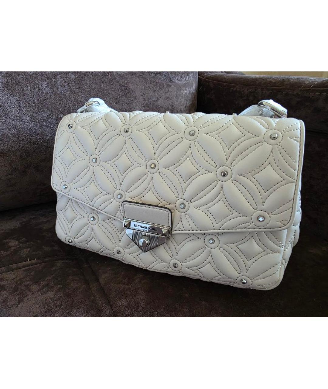 MICHAEL KORS Белая кожаная сумка через плечо, фото 2