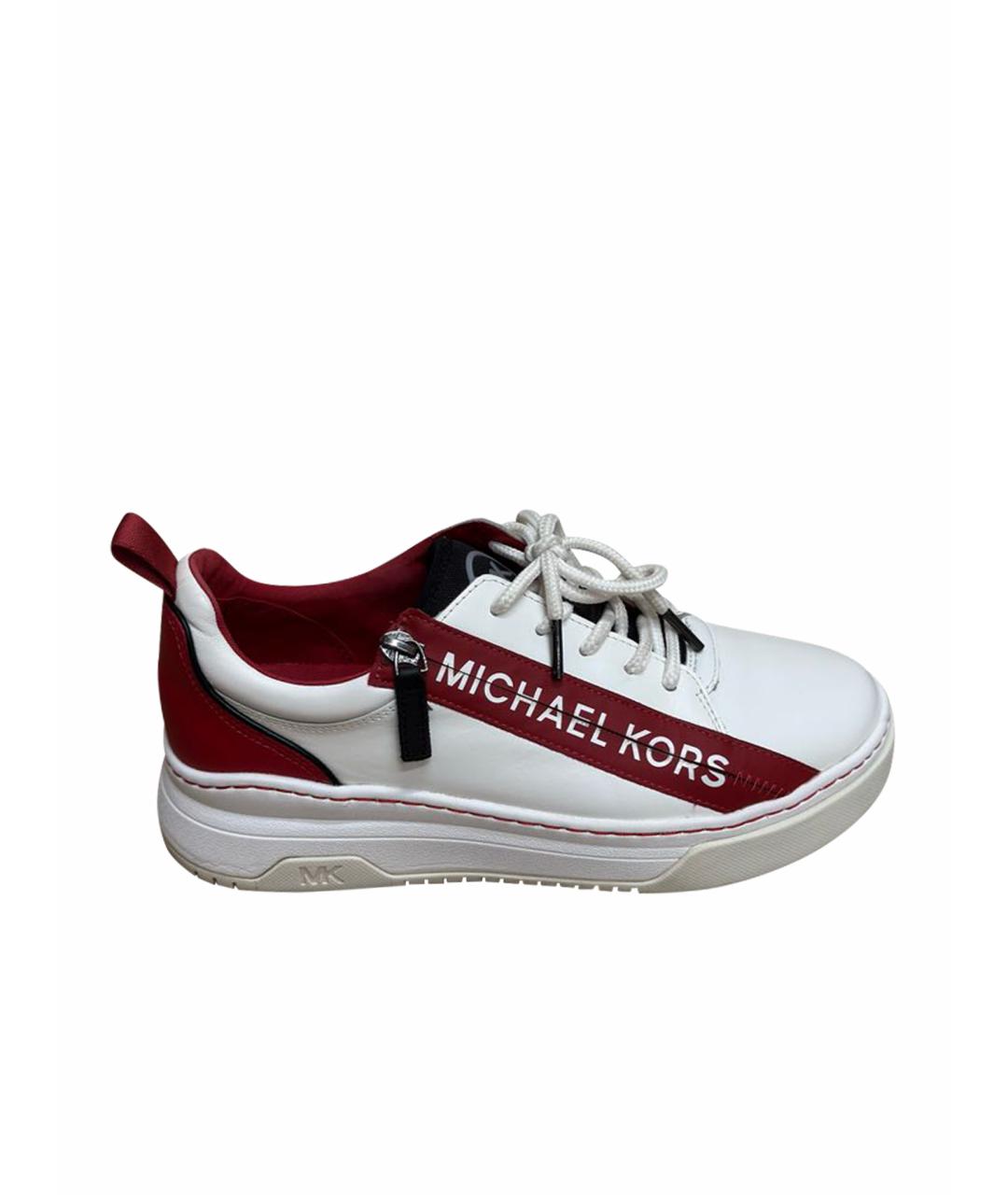 MICHAEL KORS Белые кожаные кроссовки, фото 1