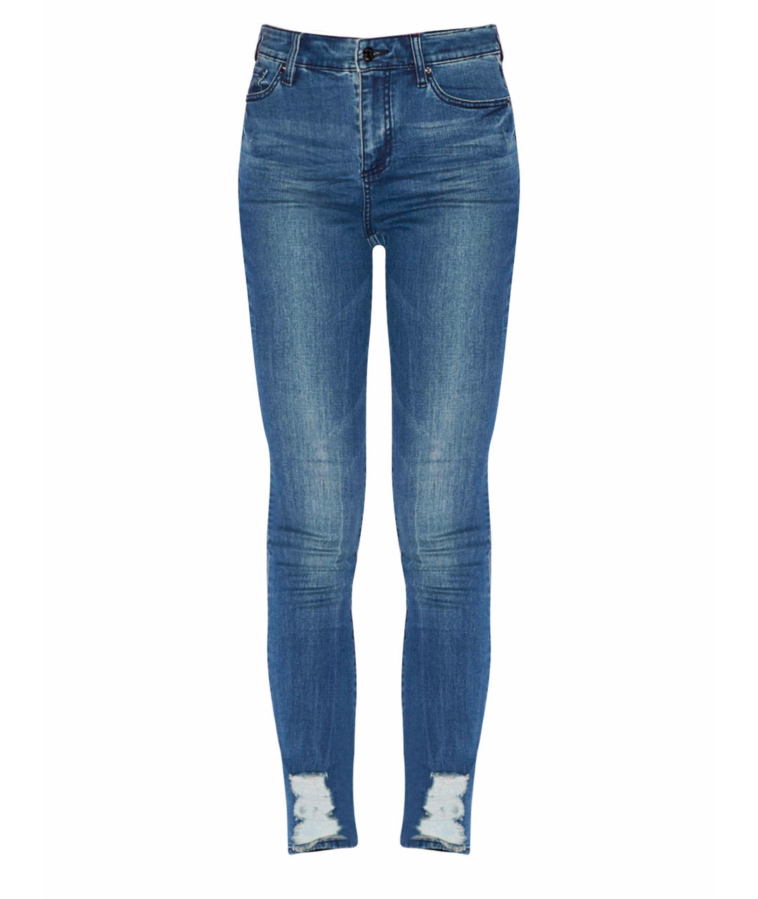 ARMANI EXCHANGE Синие хлопко-полиэстеровые джинсы слим, фото 1