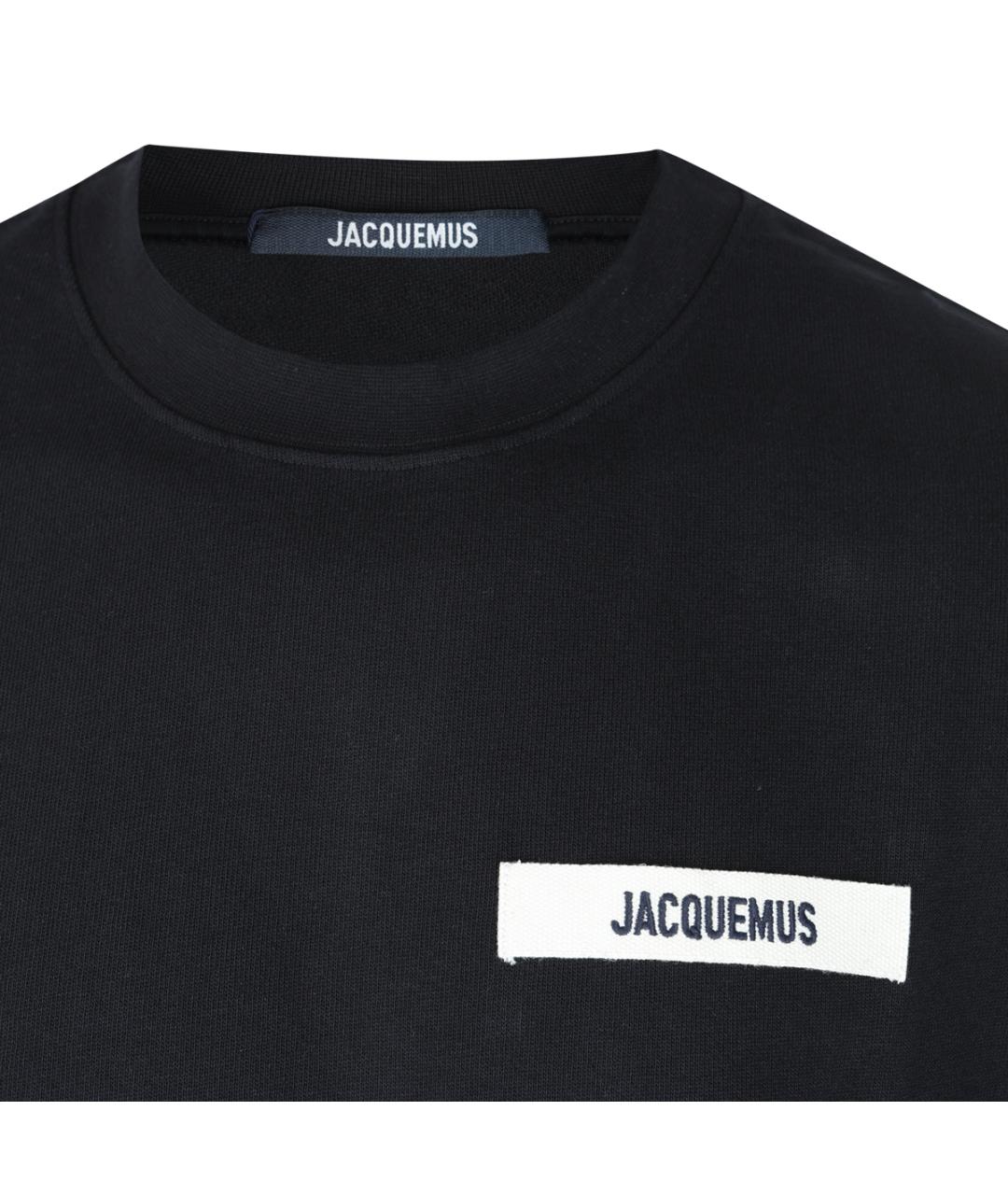 JACQUEMUS Черная хлопковая футболка, фото 3