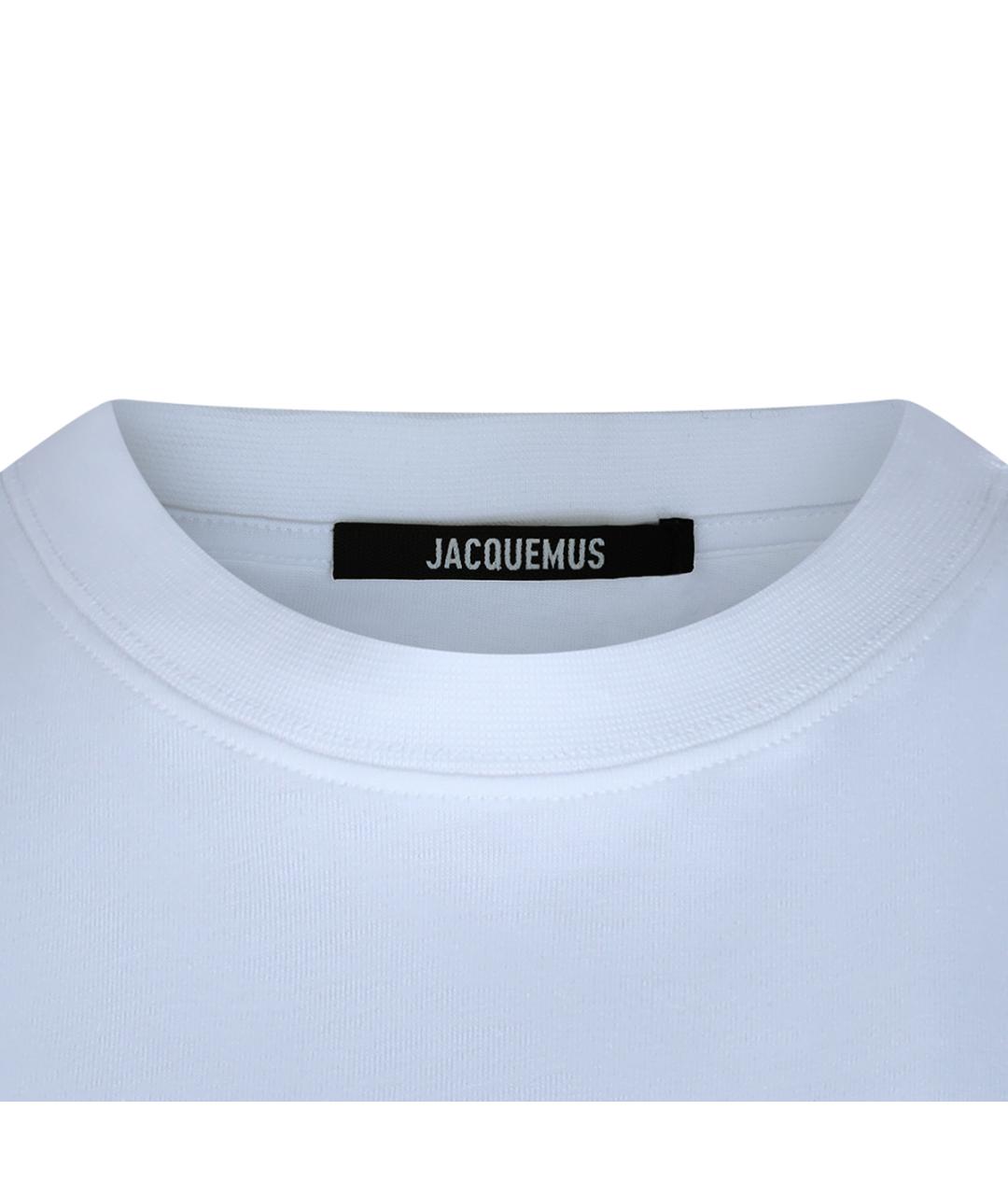 JACQUEMUS Белая хлопковая футболка, фото 9