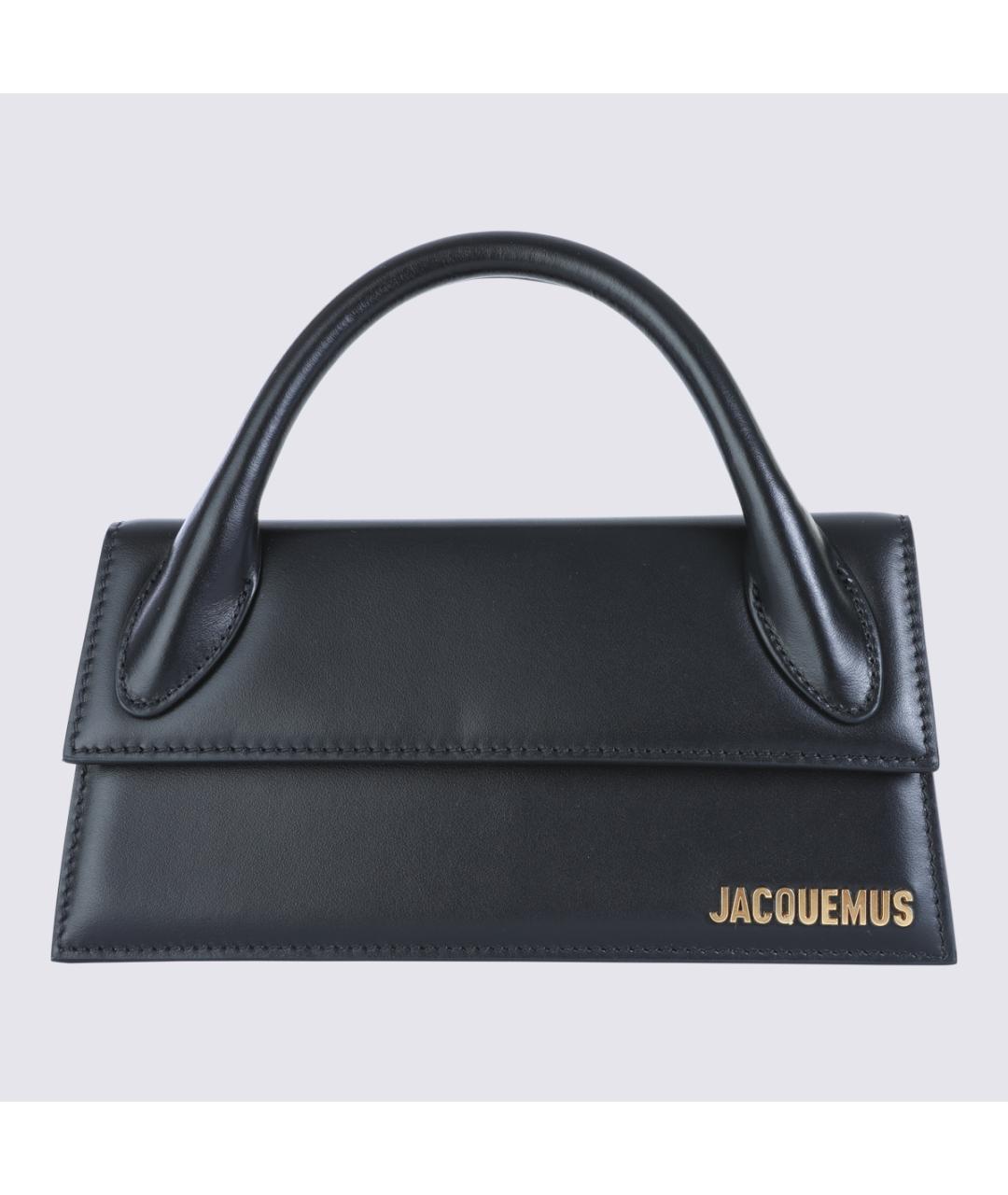 JACQUEMUS Черная кожаная сумка через плечо, фото 2