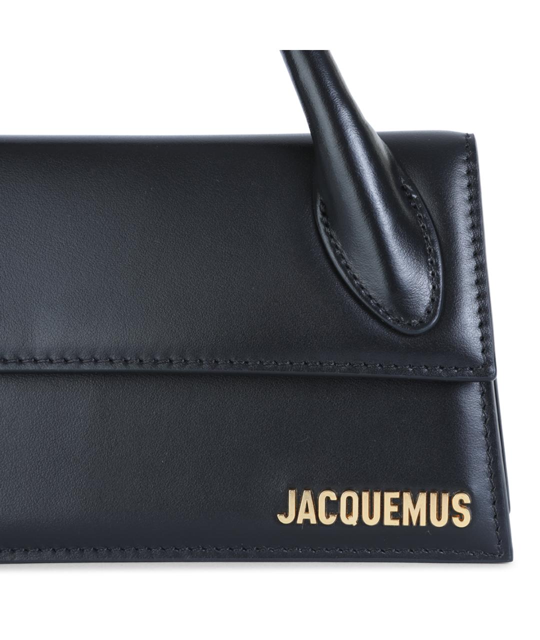 JACQUEMUS Черная кожаная сумка через плечо, фото 7