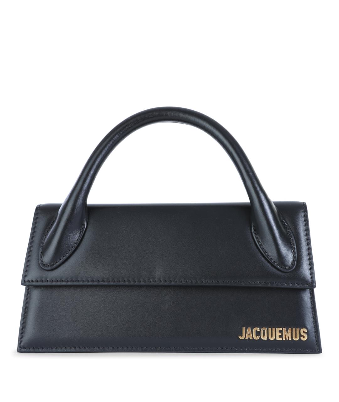 JACQUEMUS Черная кожаная сумка через плечо, фото 1