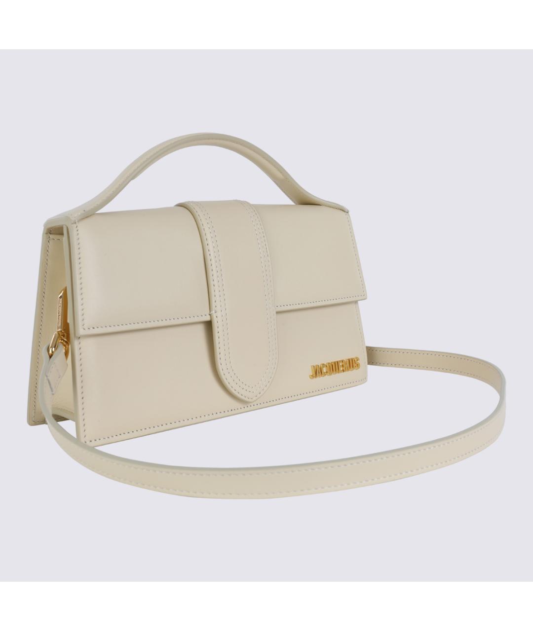 JACQUEMUS Белая кожаная сумка через плечо, фото 4