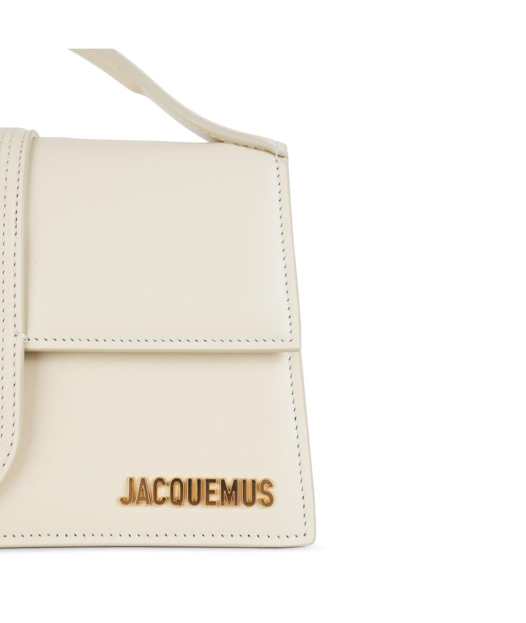JACQUEMUS Белая кожаная сумка через плечо, фото 7