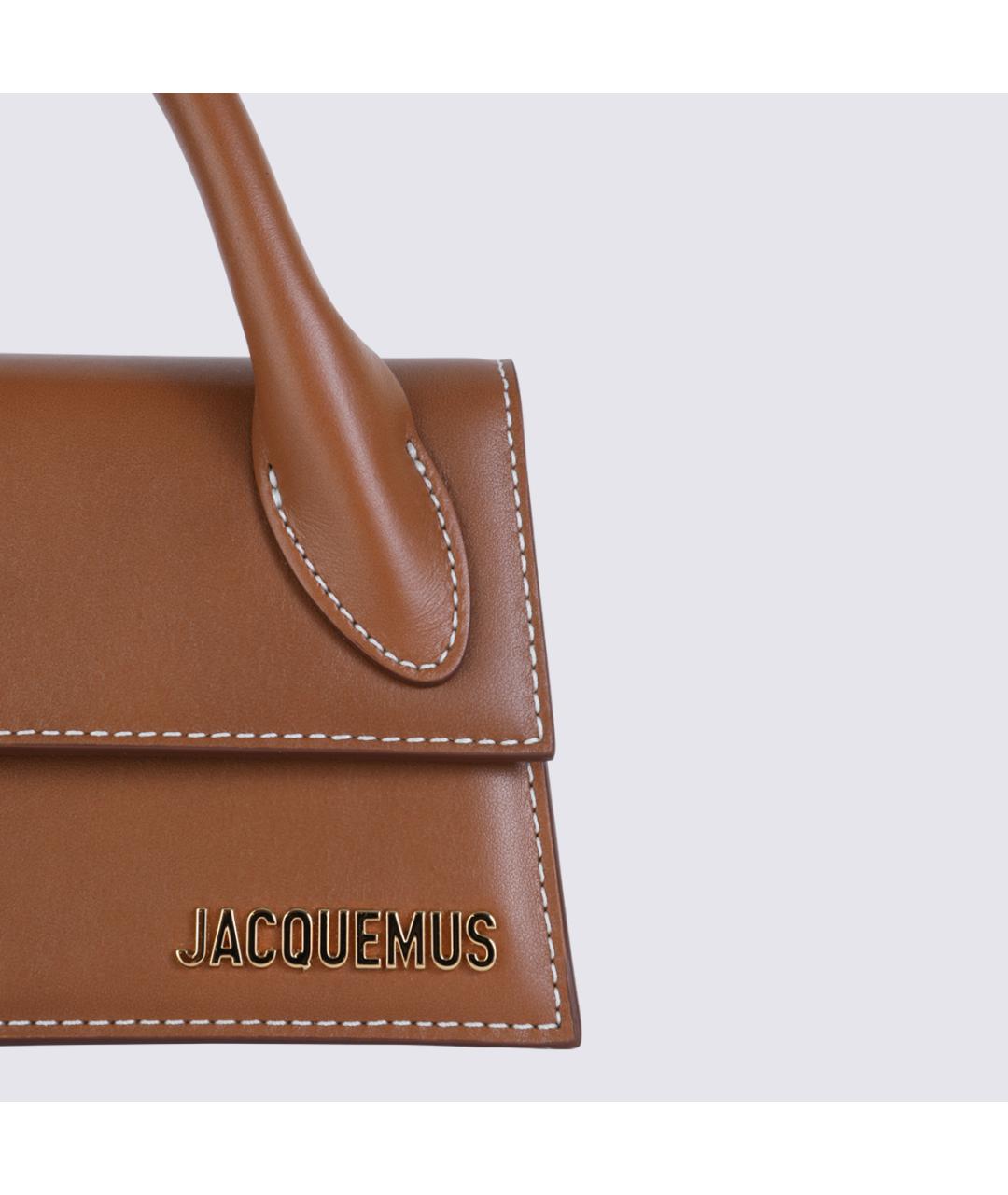 JACQUEMUS Коричневая кожаная сумка через плечо, фото 8