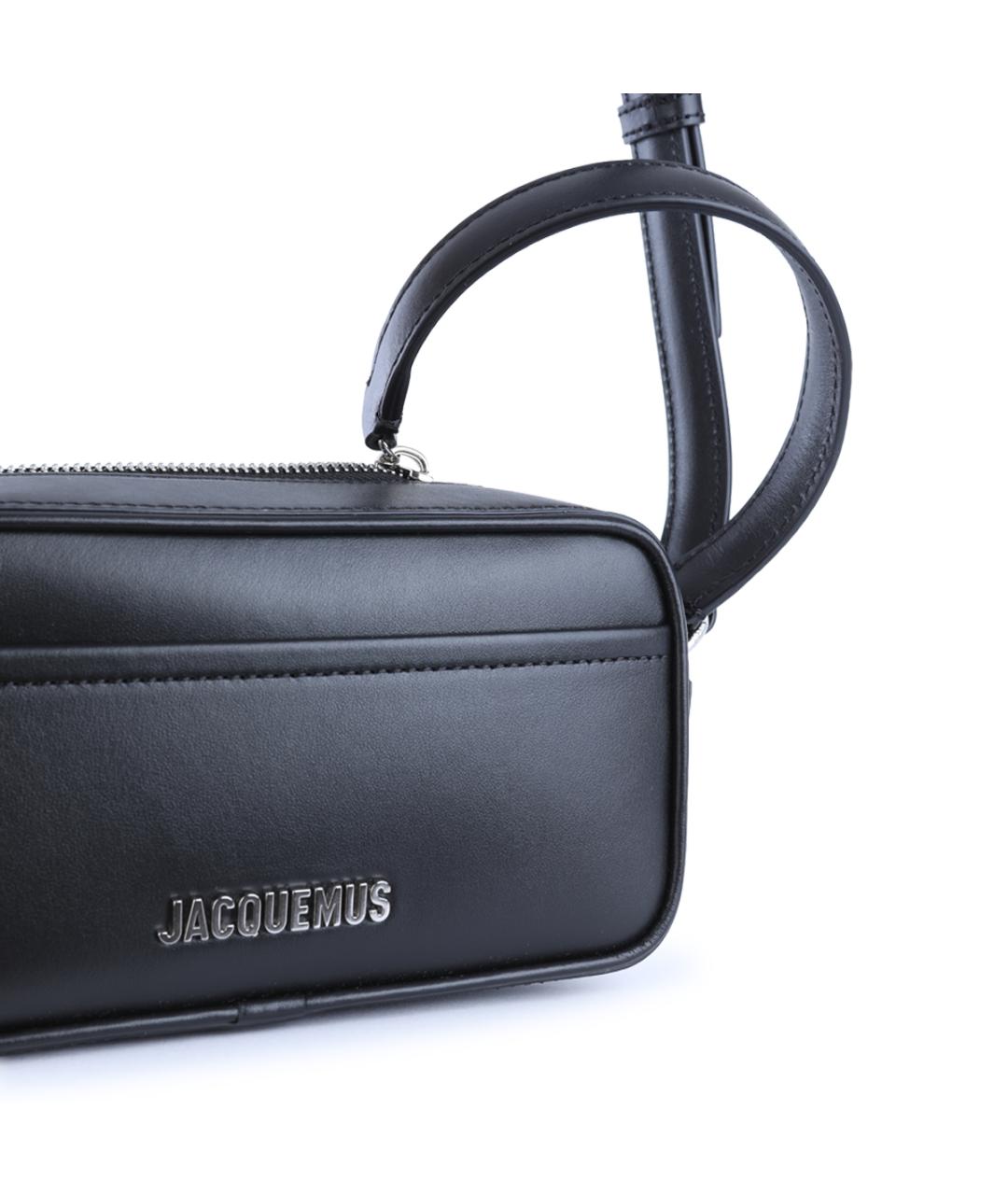 JACQUEMUS Черная кожаная сумка на плечо, фото 8