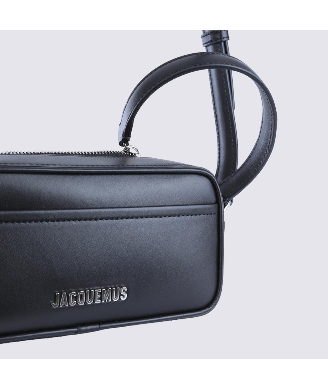 JACQUEMUS Черная кожаная сумка на плечо, фото 7