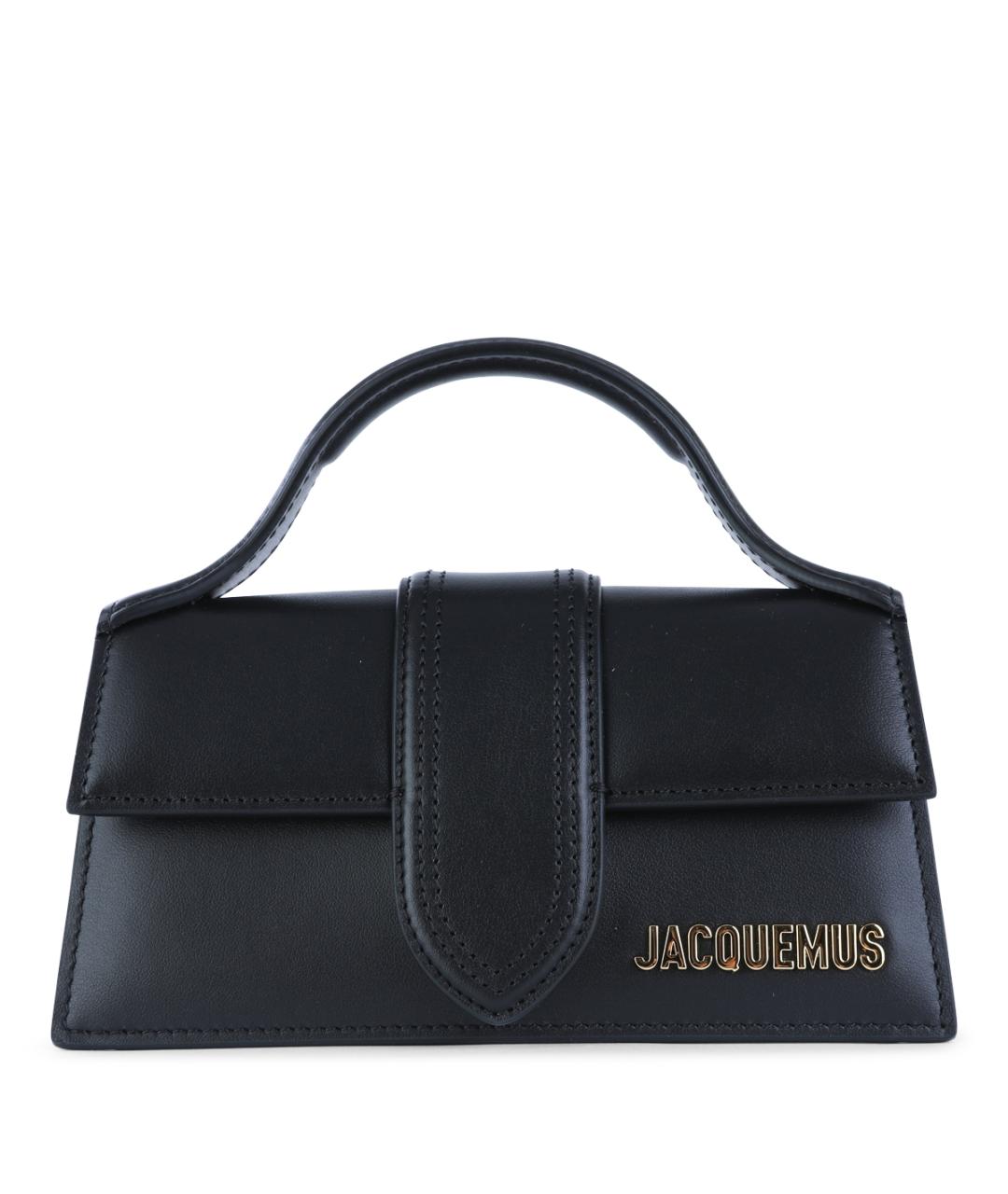 JACQUEMUS Черная кожаная сумка через плечо, фото 1