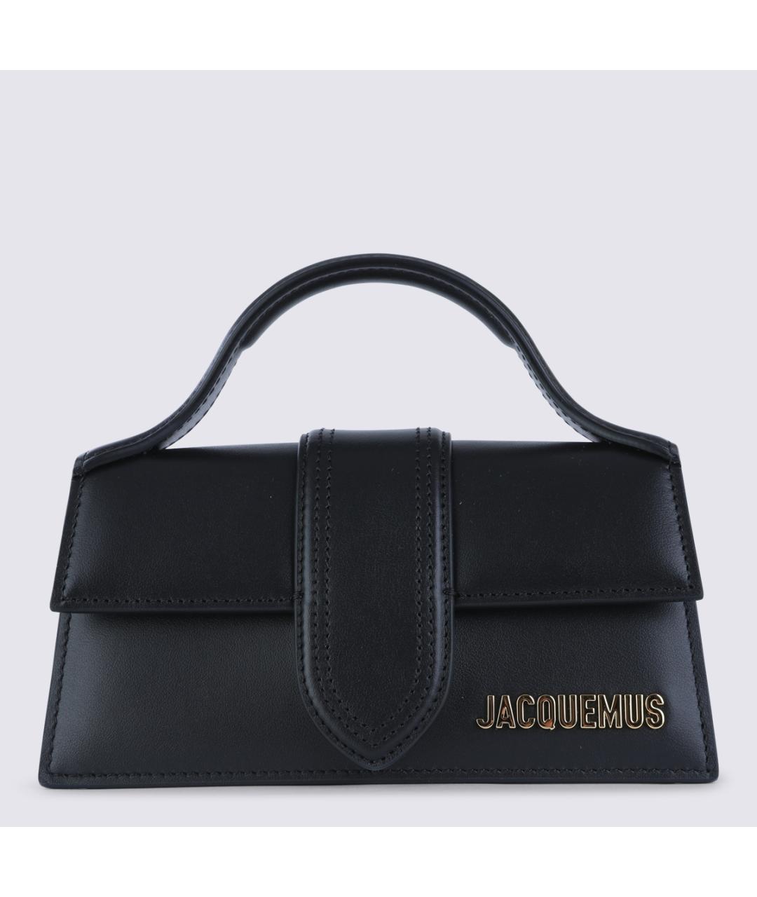 JACQUEMUS Черная кожаная сумка через плечо, фото 2