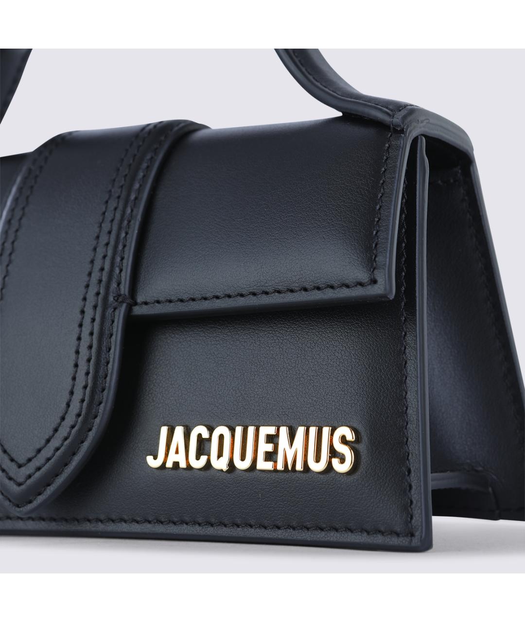 JACQUEMUS Черная кожаная сумка через плечо, фото 7
