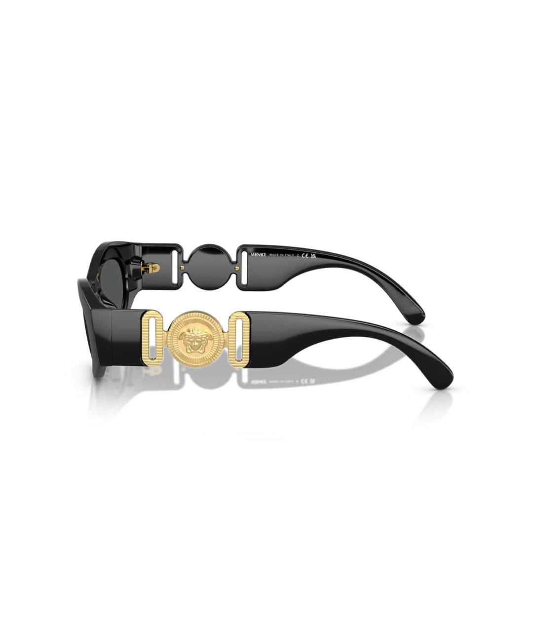 VERSACE Черные пластиковые солнцезащитные очки, фото 2