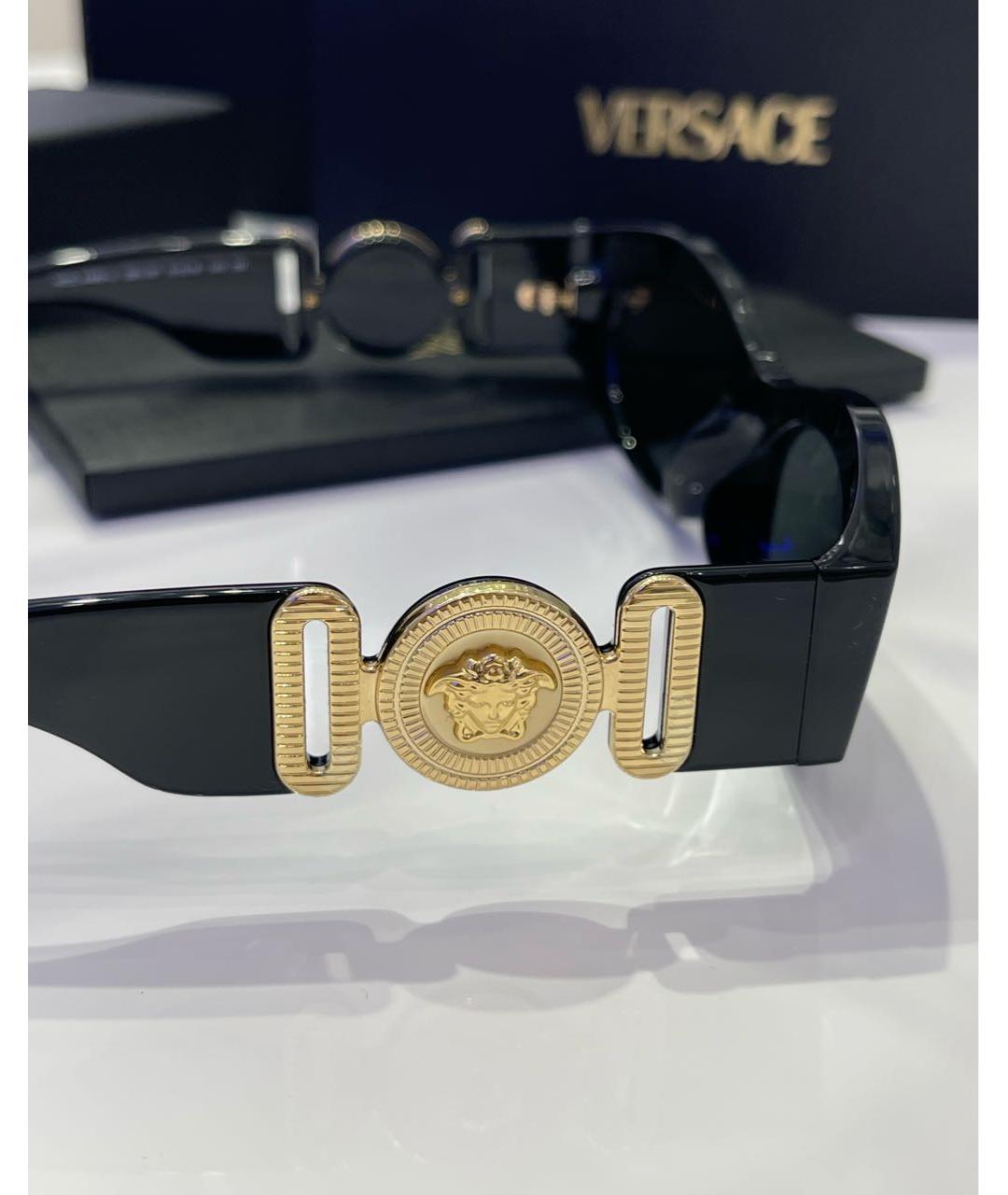 VERSACE Черные пластиковые солнцезащитные очки, фото 6