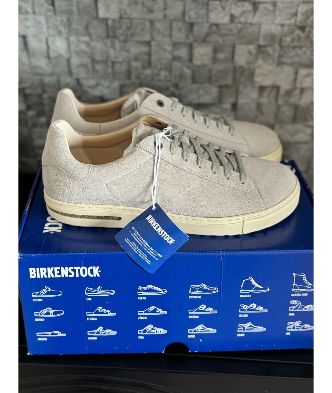 BIRKENSTOCK Бежевые замшевые низкие кроссовки / кеды, фото 8