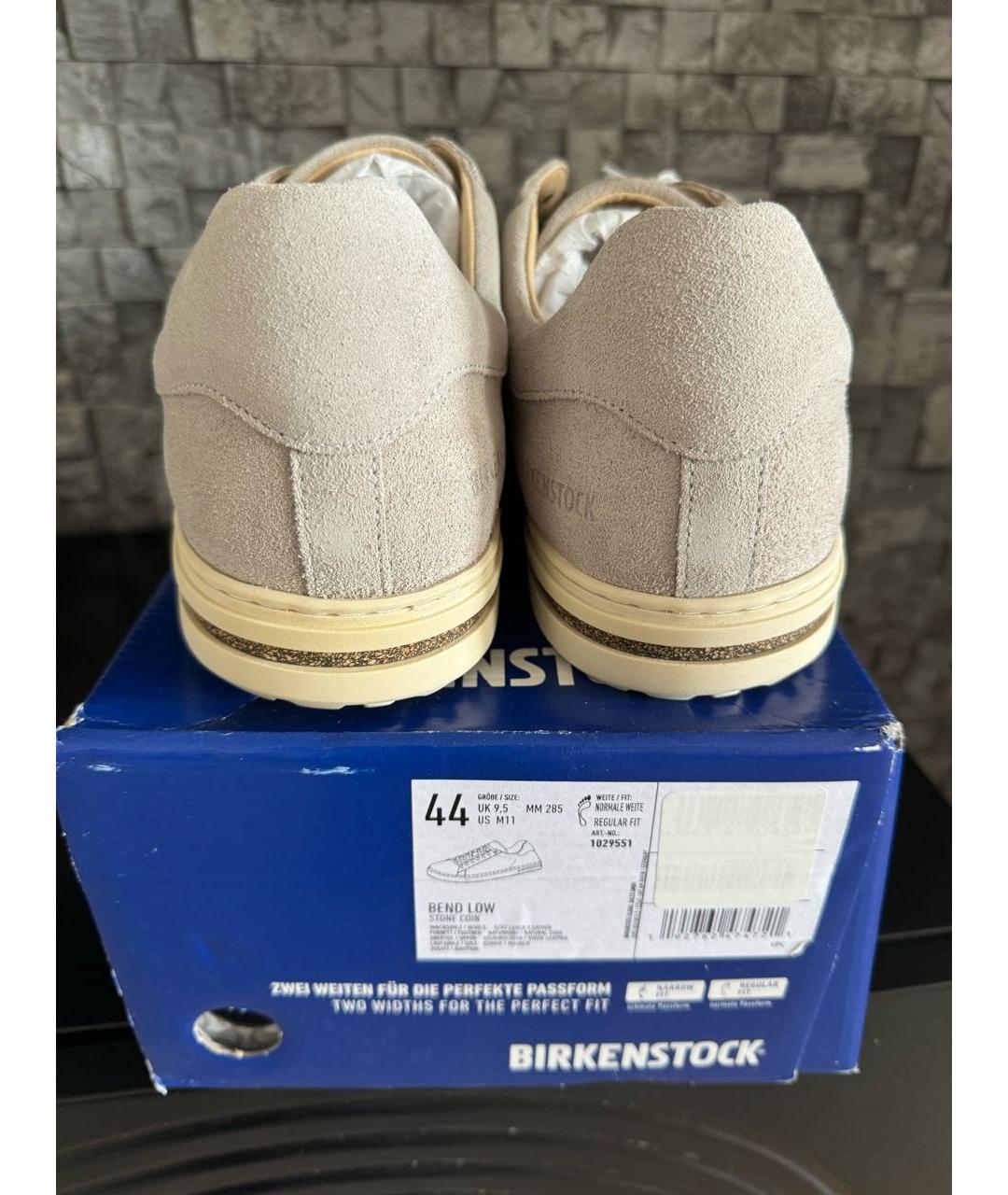 BIRKENSTOCK Бежевые замшевые низкие кроссовки / кеды, фото 4