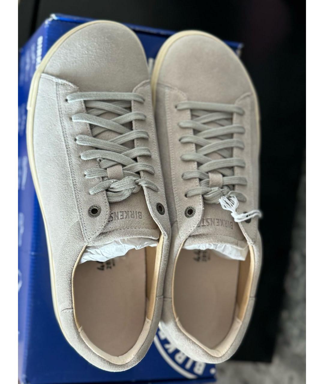 BIRKENSTOCK Бежевые замшевые низкие кроссовки / кеды, фото 3