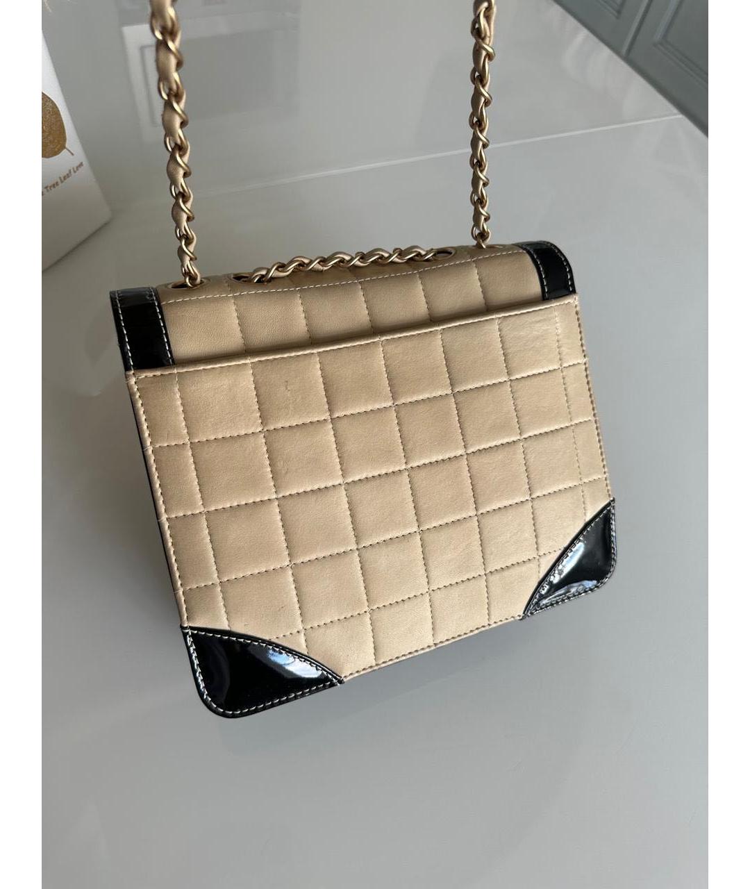 CHANEL Бежевая кожаная сумка через плечо, фото 3