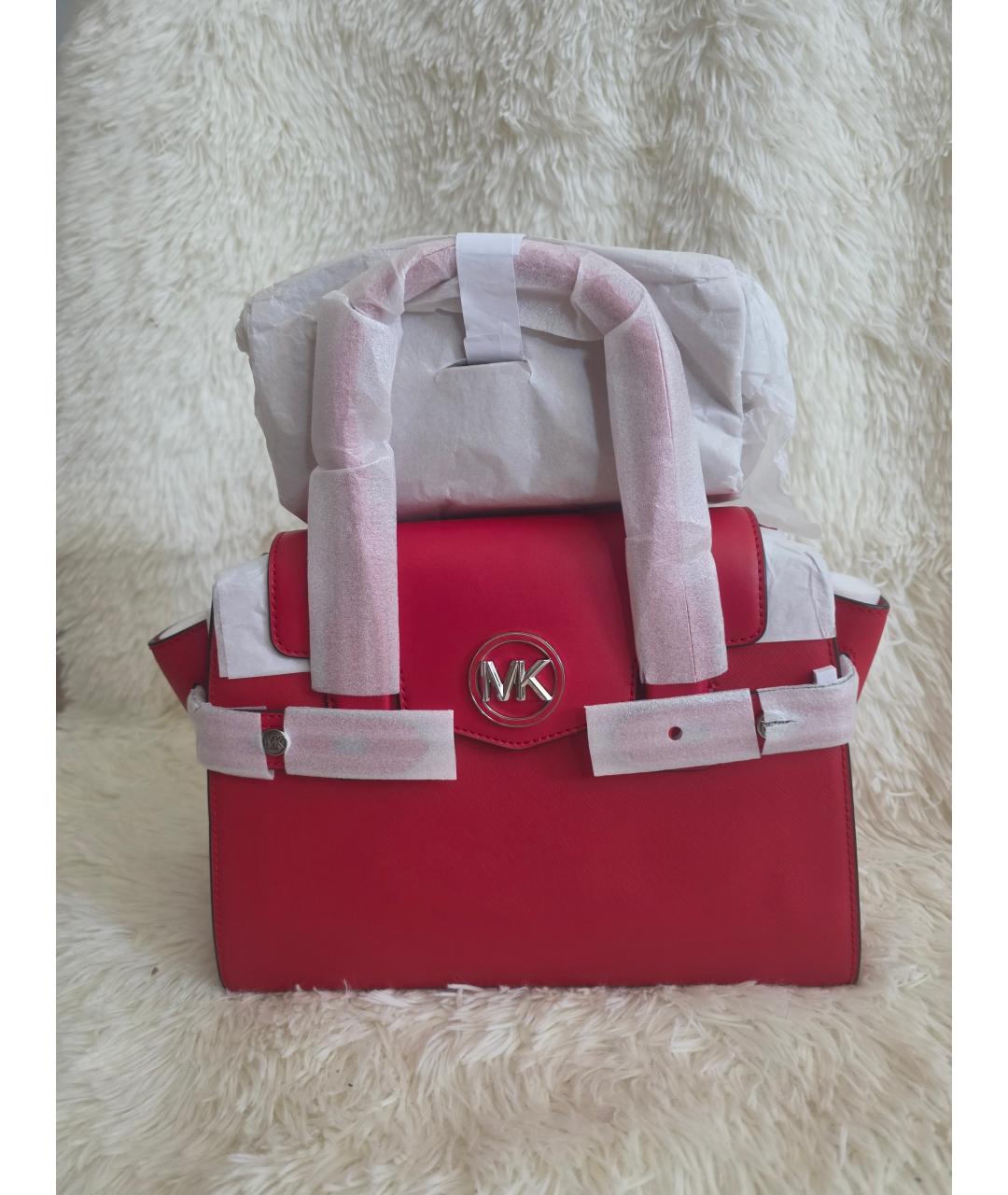 MICHAEL KORS Красная сумка с короткими ручками из искусственной кожи, фото 5