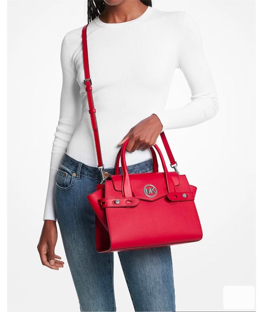 MICHAEL KORS Красная сумка с короткими ручками из искусственной кожи, фото 2