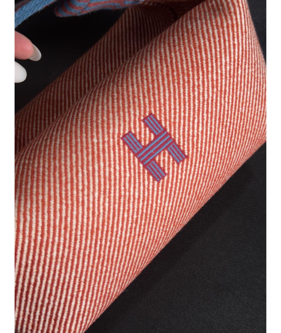 HERMES Красная тканевая пляжная сумка, фото 7