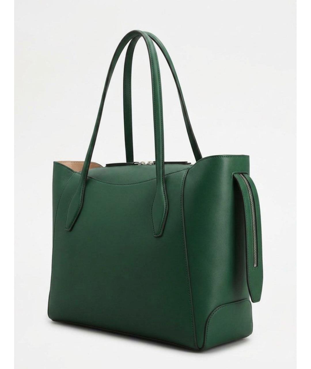 TOD'S Зеленая кожаная сумка тоут, фото 3