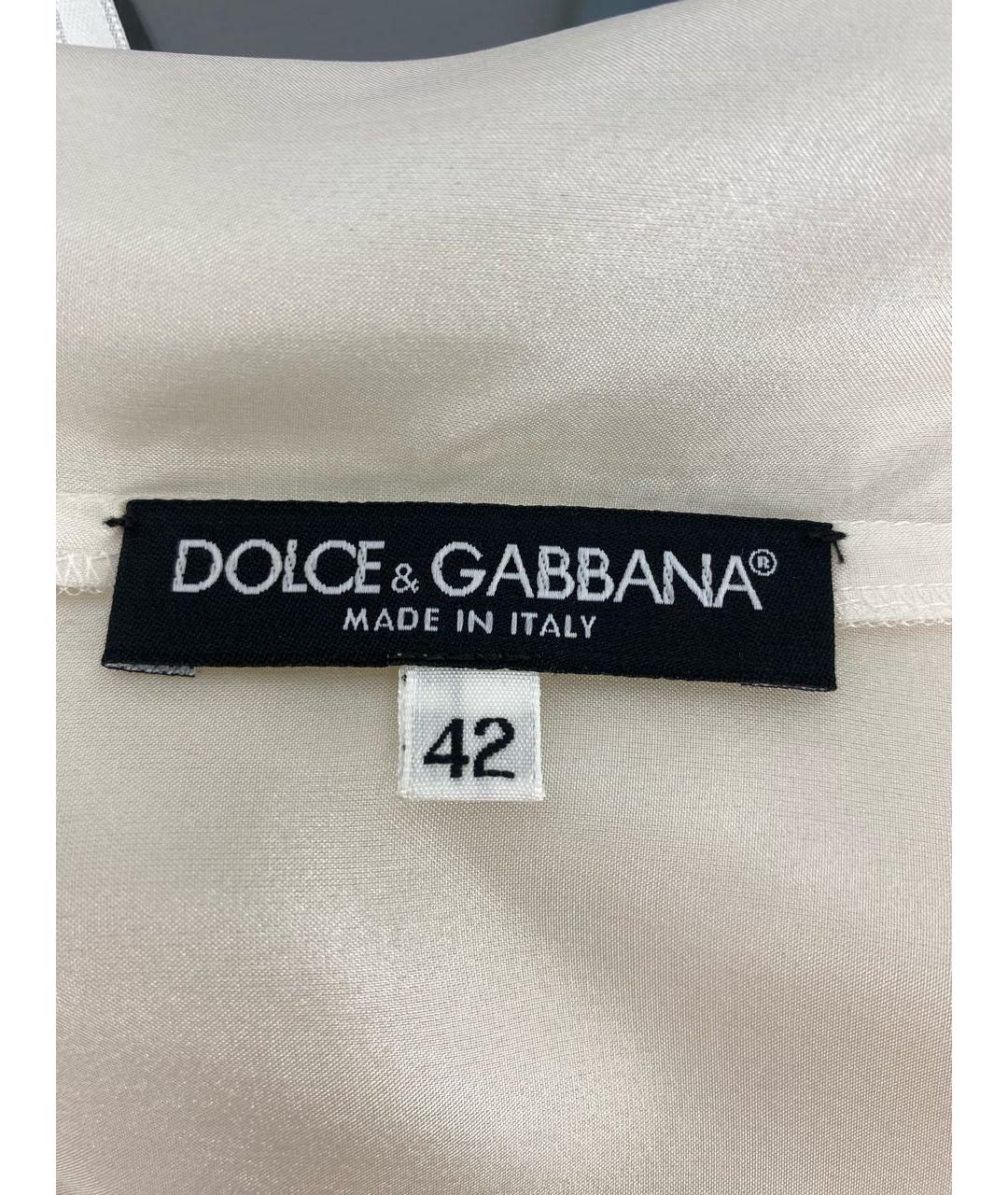 DOLCE&GABBANA Белое шелковое платье, фото 4