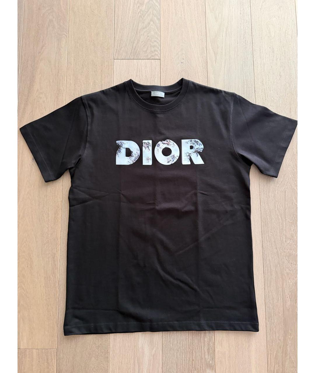 CHRISTIAN DIOR Черная хлопковая футболка, фото 3