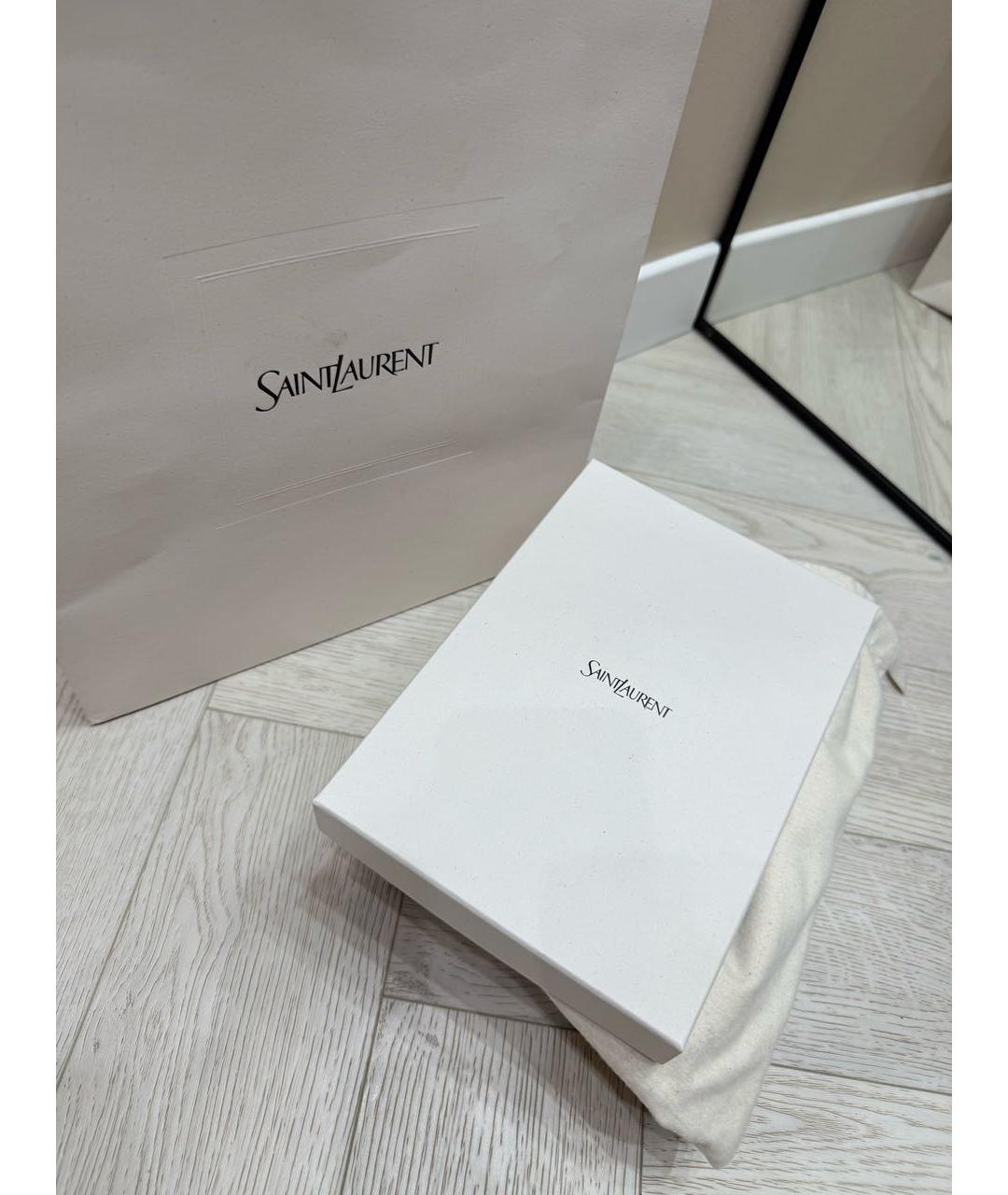 SAINT LAURENT Бордовая кожаная сумка через плечо, фото 3