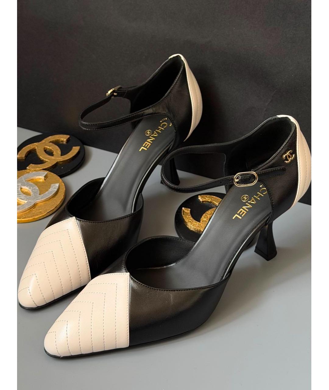 CHANEL Черные кожаные туфли, фото 3