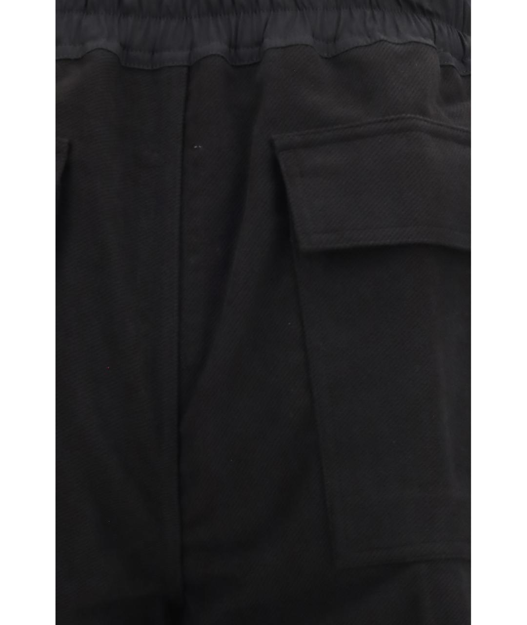 RICK OWENS Черные хлопковые повседневные брюки, фото 3