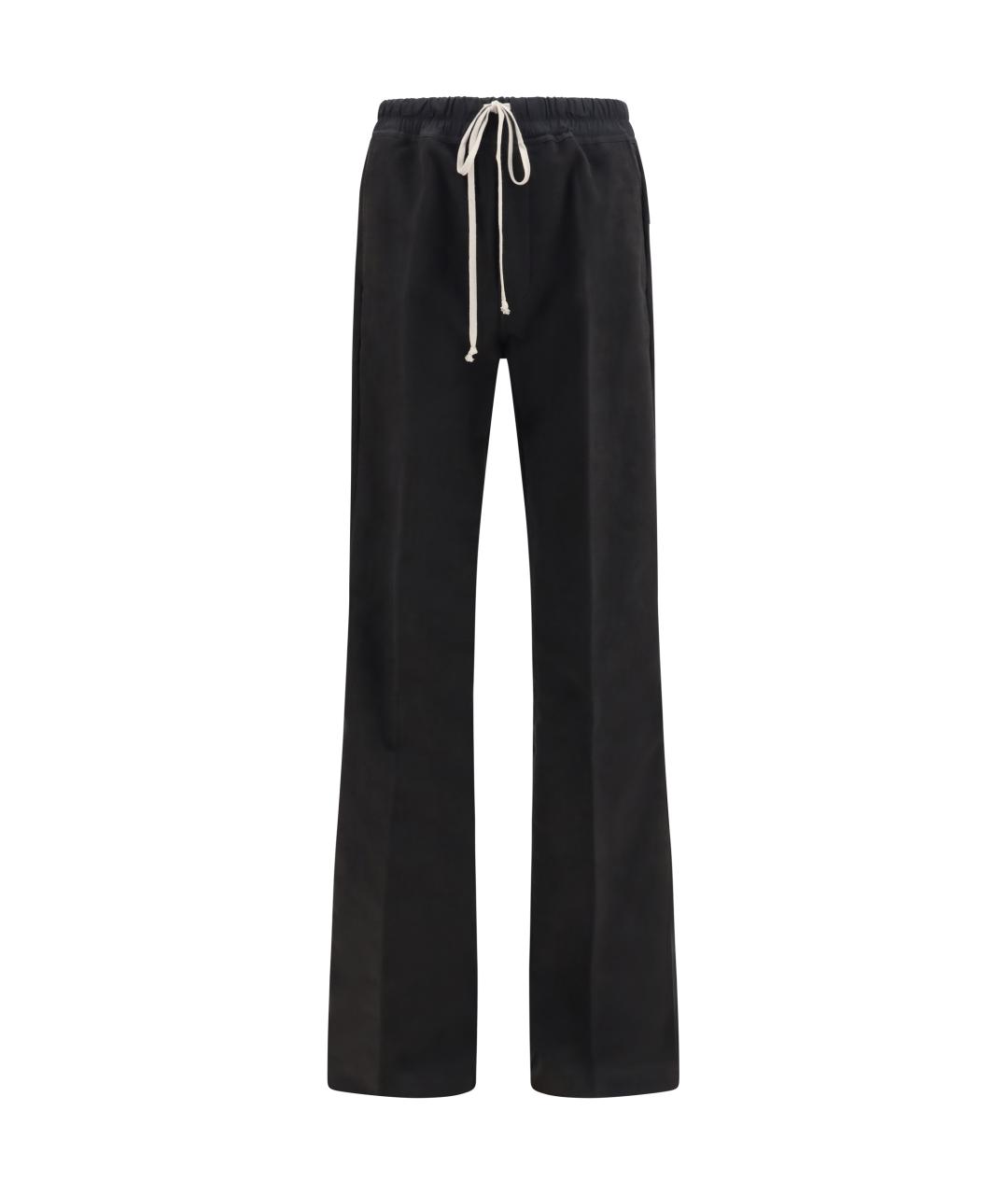 RICK OWENS Черные хлопковые повседневные брюки, фото 1