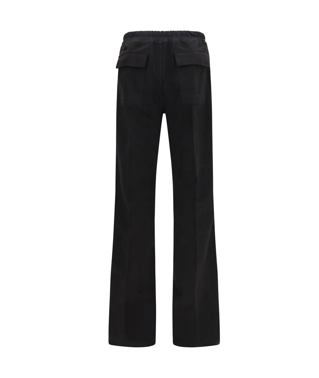 RICK OWENS Черные хлопковые повседневные брюки, фото 2