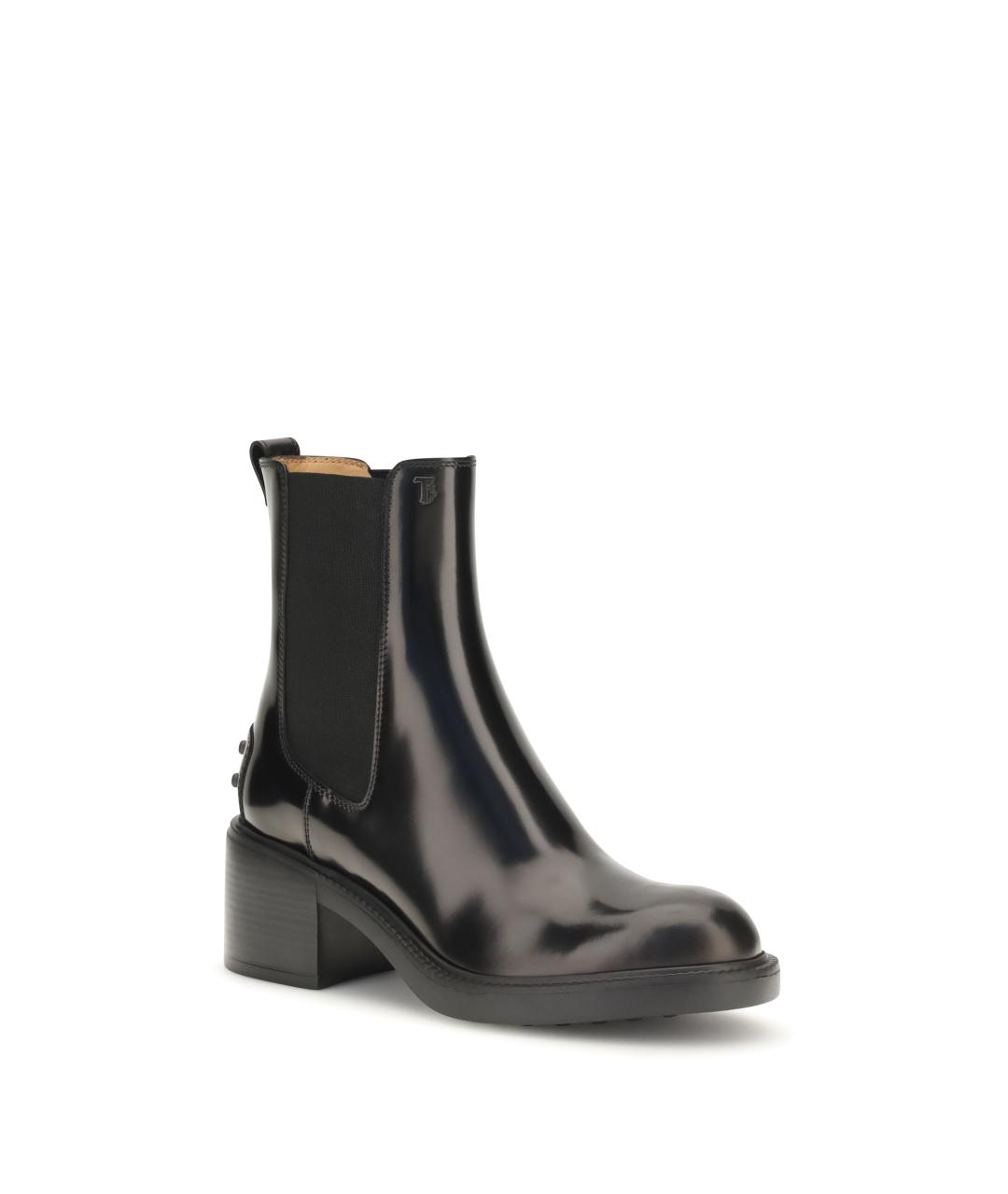 TOD'S Черные кожаные ботинки, фото 2