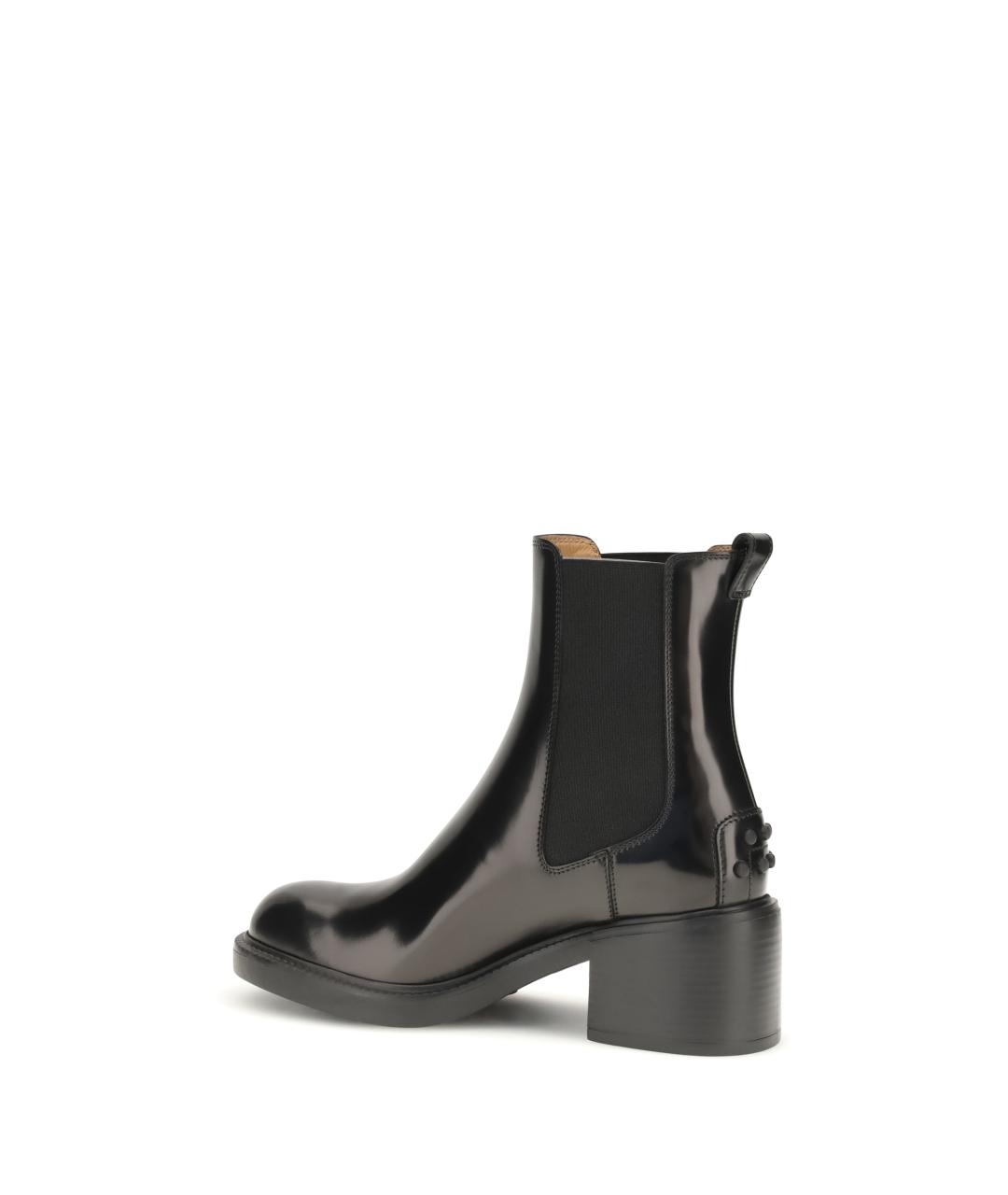 TOD'S Черные кожаные ботинки, фото 3