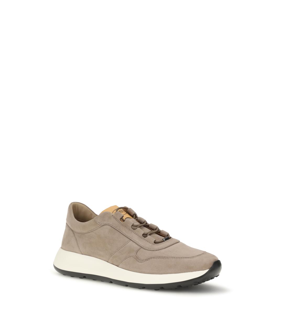 TOD'S Бежевые кожаные низкие кроссовки / кеды, фото 2