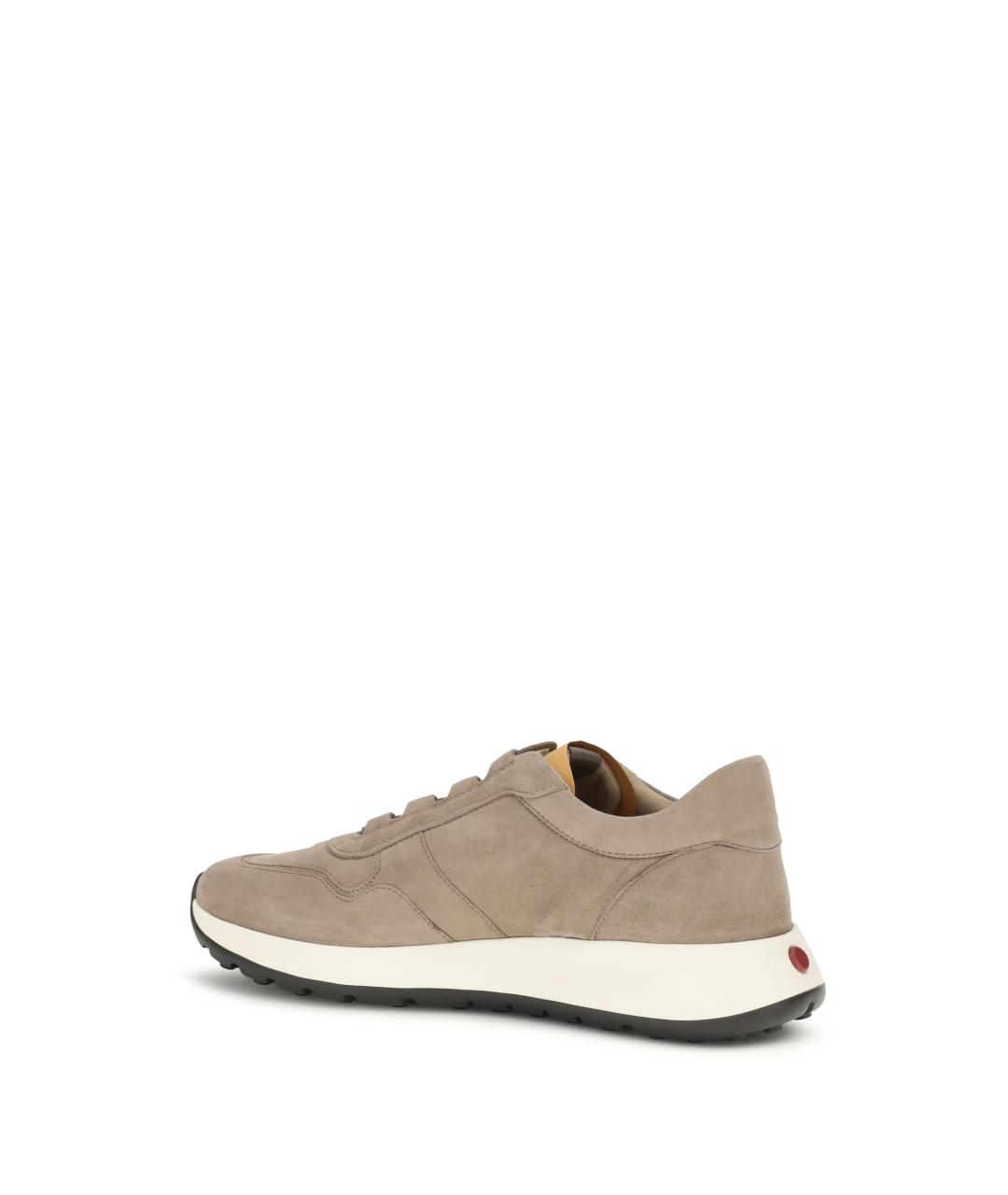TOD'S Бежевые кожаные низкие кроссовки / кеды, фото 3