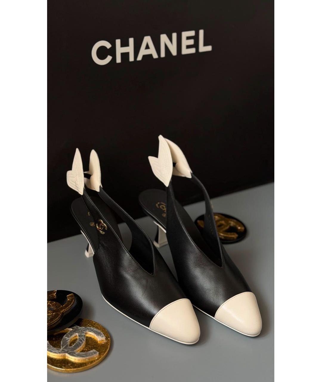 CHANEL Черные кожаные туфли, фото 2