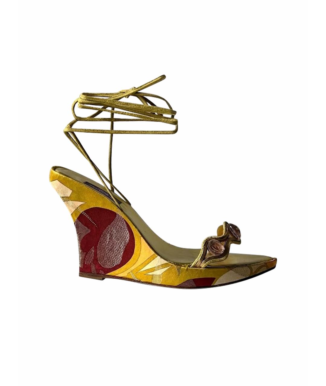 EMILIO PUCCI Мульти текстильные босоножки, фото 1